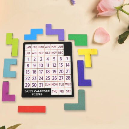 Wooden Daily Calendar Puzzle (Multicolor 1 Set)