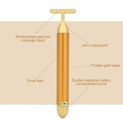 Energy Face Massager Gold-Plated Tool for Improved Circulation, Skin Rejuvenation, and Stress Relief