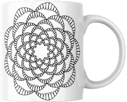 Mandala Printed Ceramic Mug | Coffee Mug | Tea Mug | Milk Mug | Designer Mug | 330 ml, Microwave & Dishwasher Safe | Mug for Kids | Mug for Friend, Birthday Gift