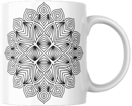 Mandala Printed Ceramic Mug | Coffee Mug | Tea Mug | Milk Mug | Designer Mug | 330 ml, Microwave & Dishwasher Safe | Mug for Kids | Mug for Friend, Birthday Gift