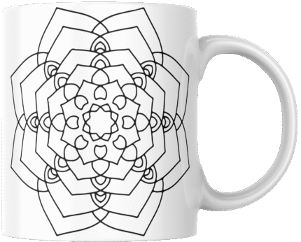 Mandala Printed Ceramic Mug | Coffee Mug | Tea Mug | Milk Mug | Designer Mug | 330 ml, Microwave & Dishwasher Safe | Mug for Kids | Mug for Friend, Birthday Gift