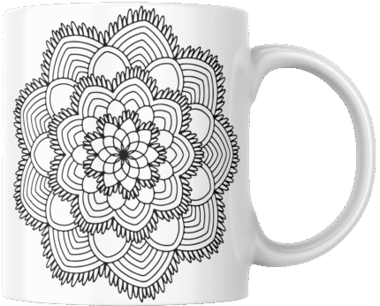 Mandala Printed Ceramic Mug | Coffee Mug | Tea Mug | Milk Mug | Designer Mug | 330 ml, Microwave & Dishwasher Safe | Mug for Kids | Mug for Friend, Birthday Gift